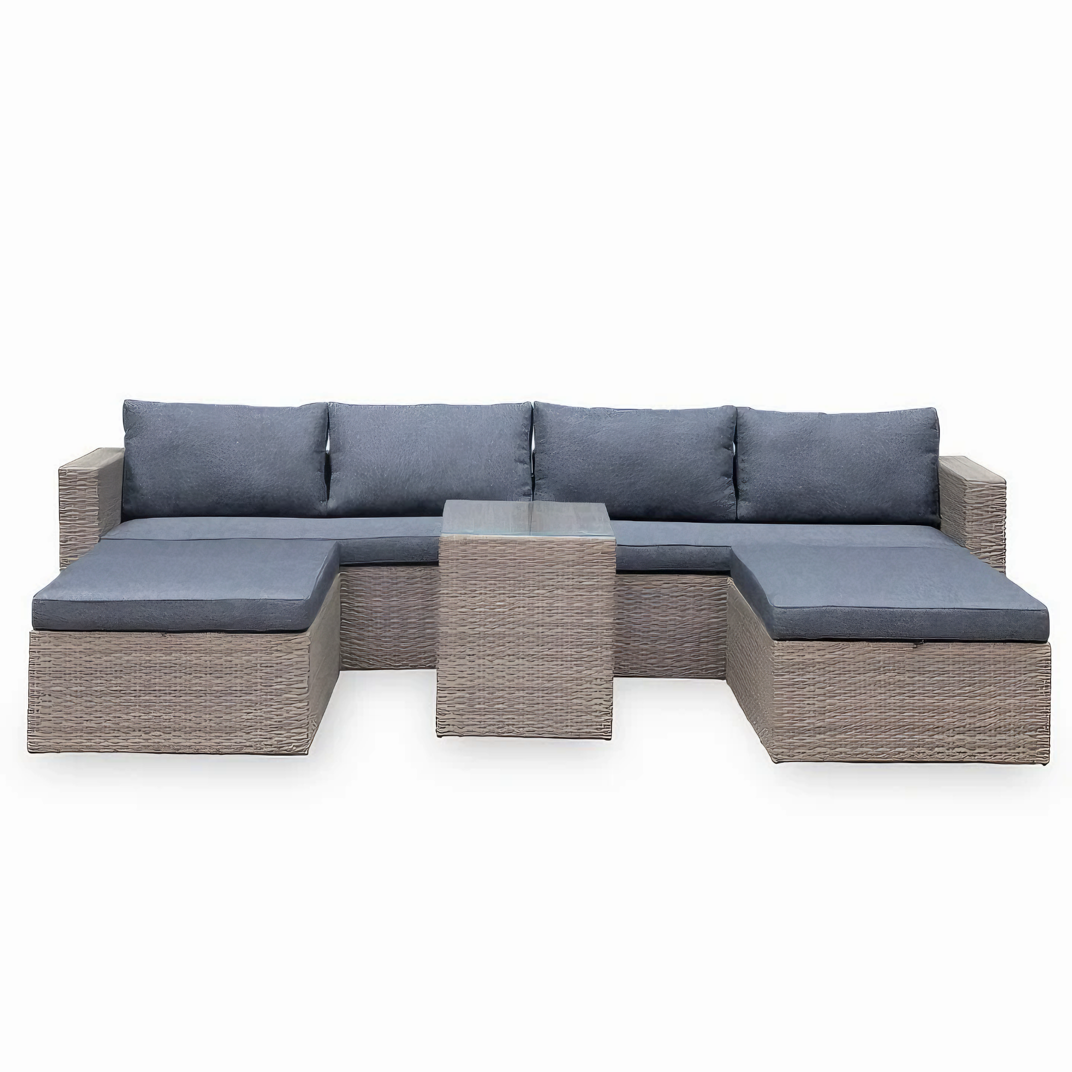Rattan Loungeset · 6-Sitzer