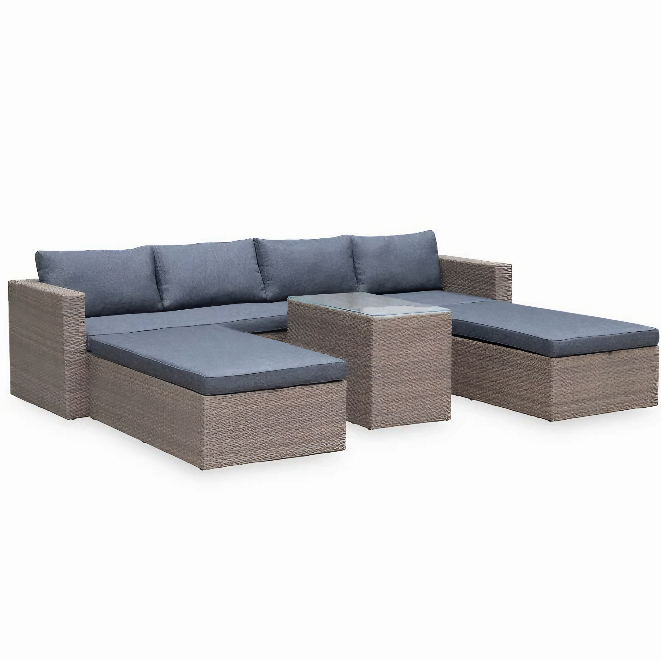 Rattan Loungeset · 6-Sitzer