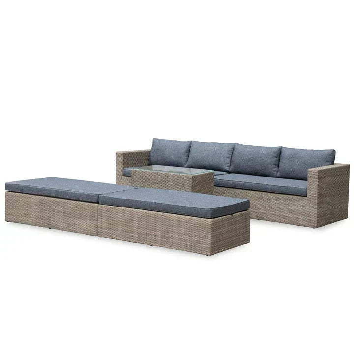 Rattan Loungeset · 6-Sitzer
