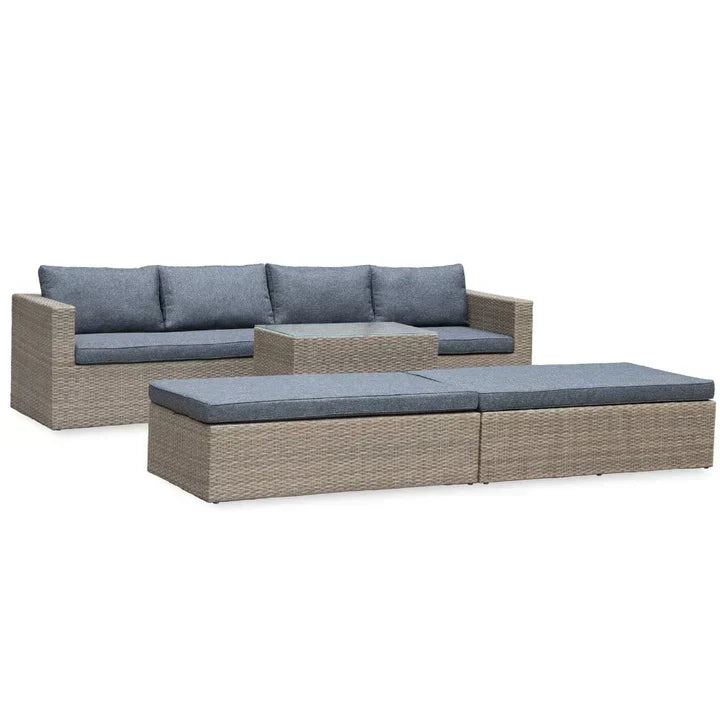 Rattan Loungeset · 6-Sitzer
