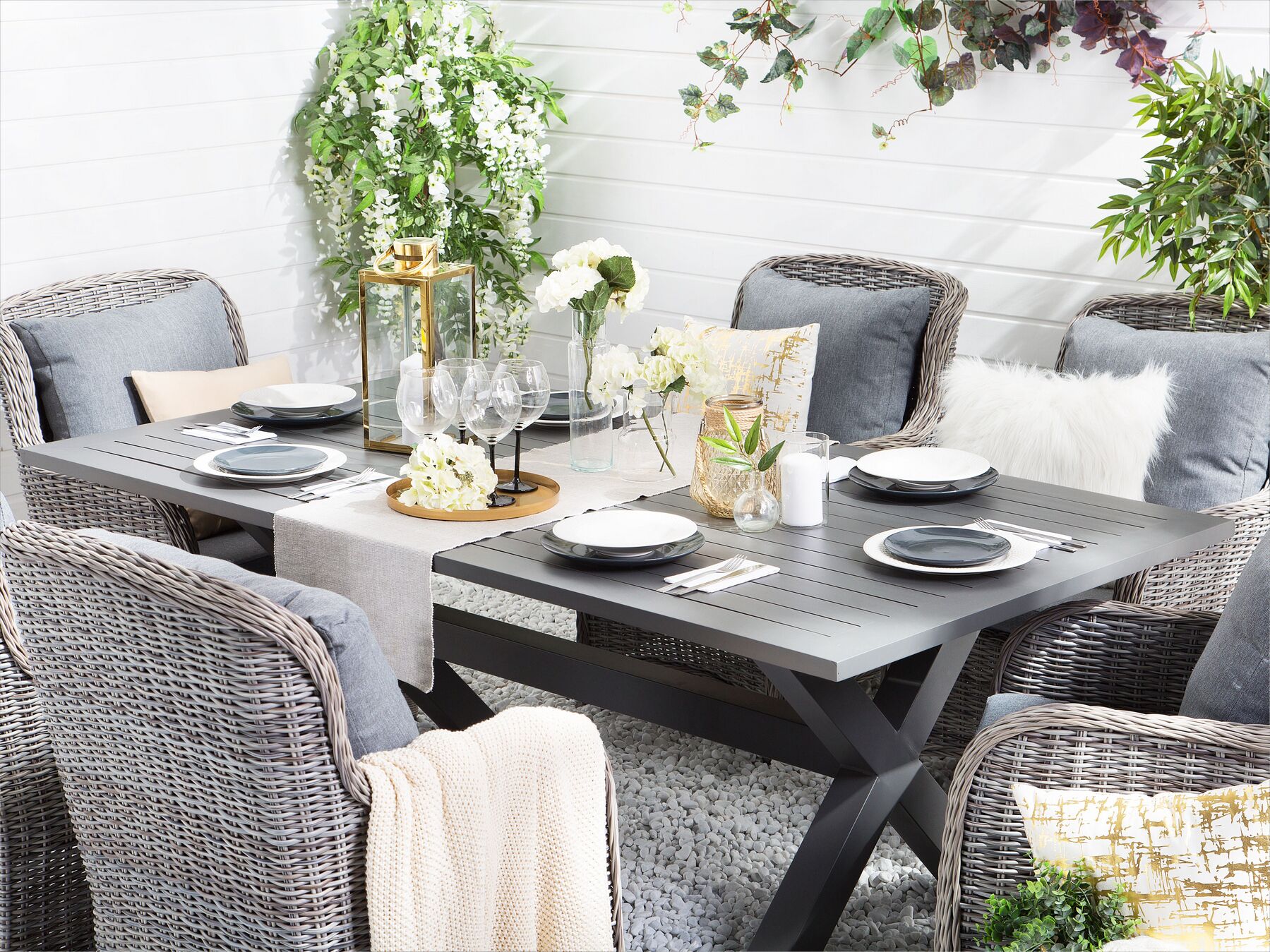 Eleganz Garten-Set inklusive Kissen-Set