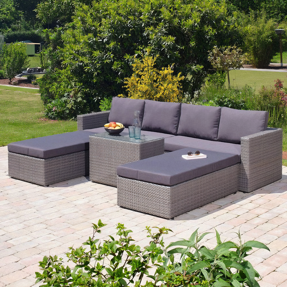 Rattan Loungeset · 6-Sitzer