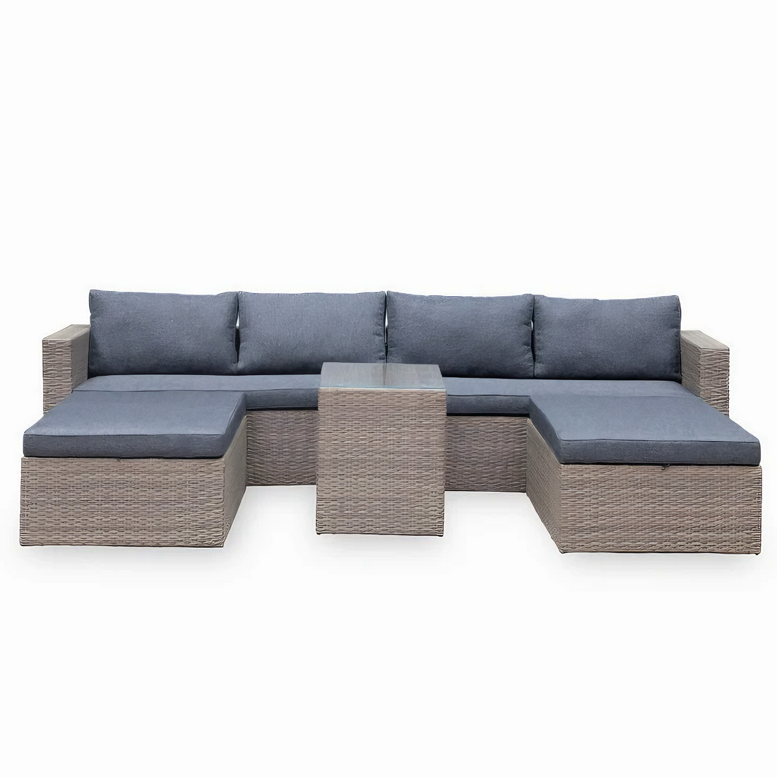 Rattan Loungeset · 6-Sitzer