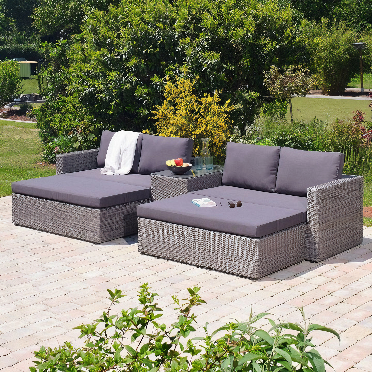 Rattan Loungeset · 6-Sitzer