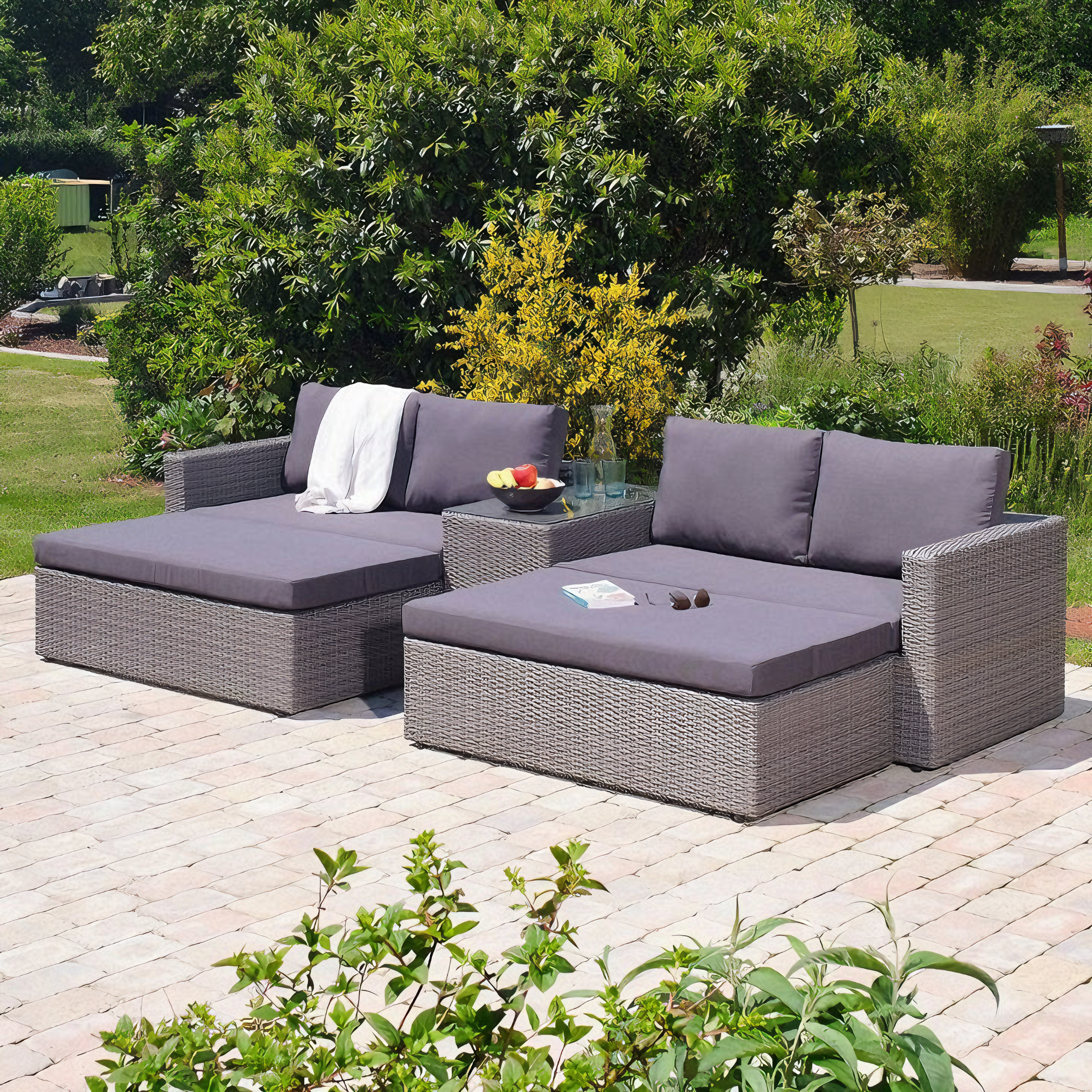Rattan Loungeset · 6-Sitzer