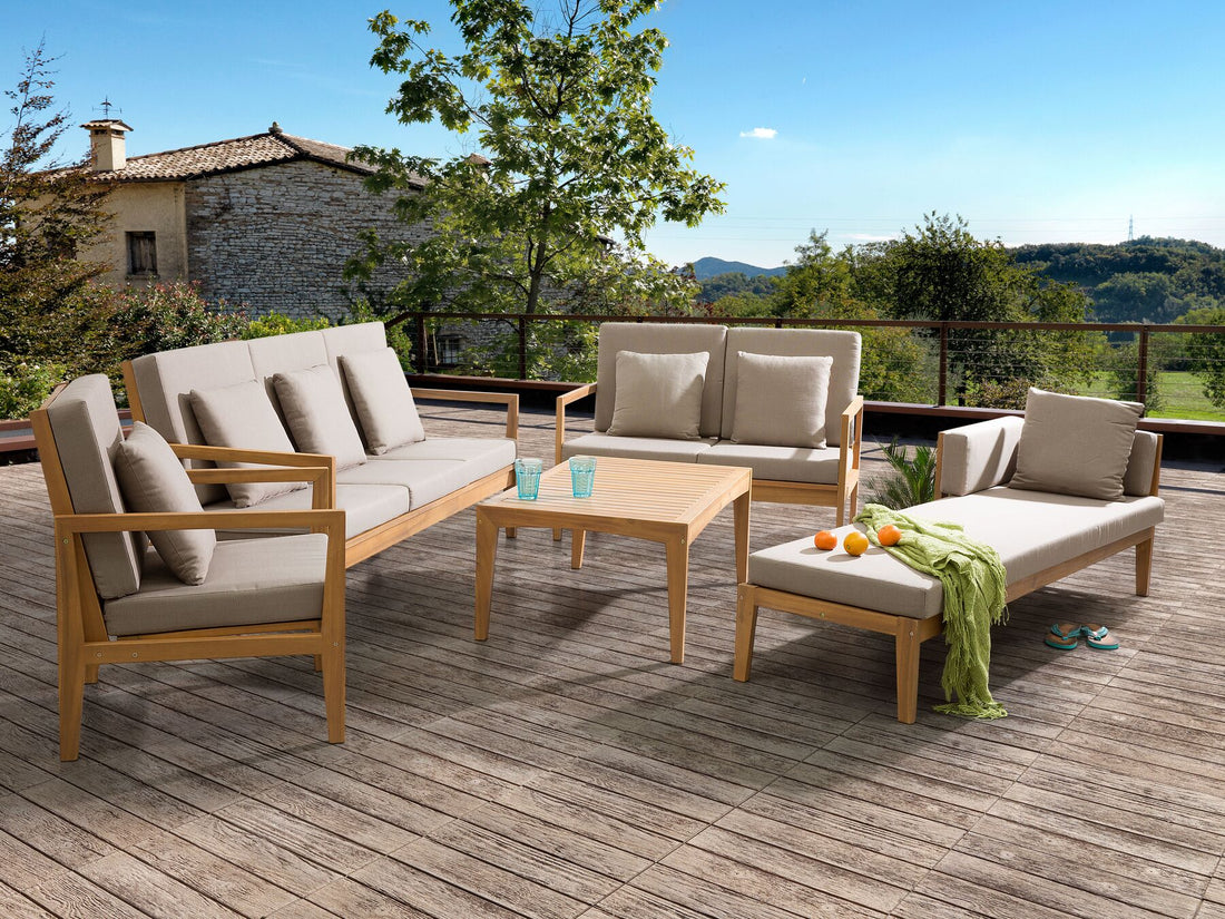 Oakwood Loungeset · 12-teilig mit Kissen &amp; Tisch